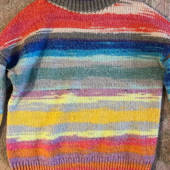 GAP Multicolor Striped Turtleneck Sweater in Rainbow Hues - Picture 2 of 2